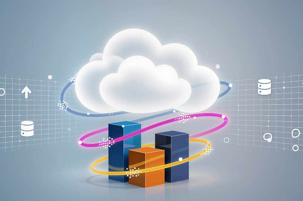 Cloud integrating with bar graph